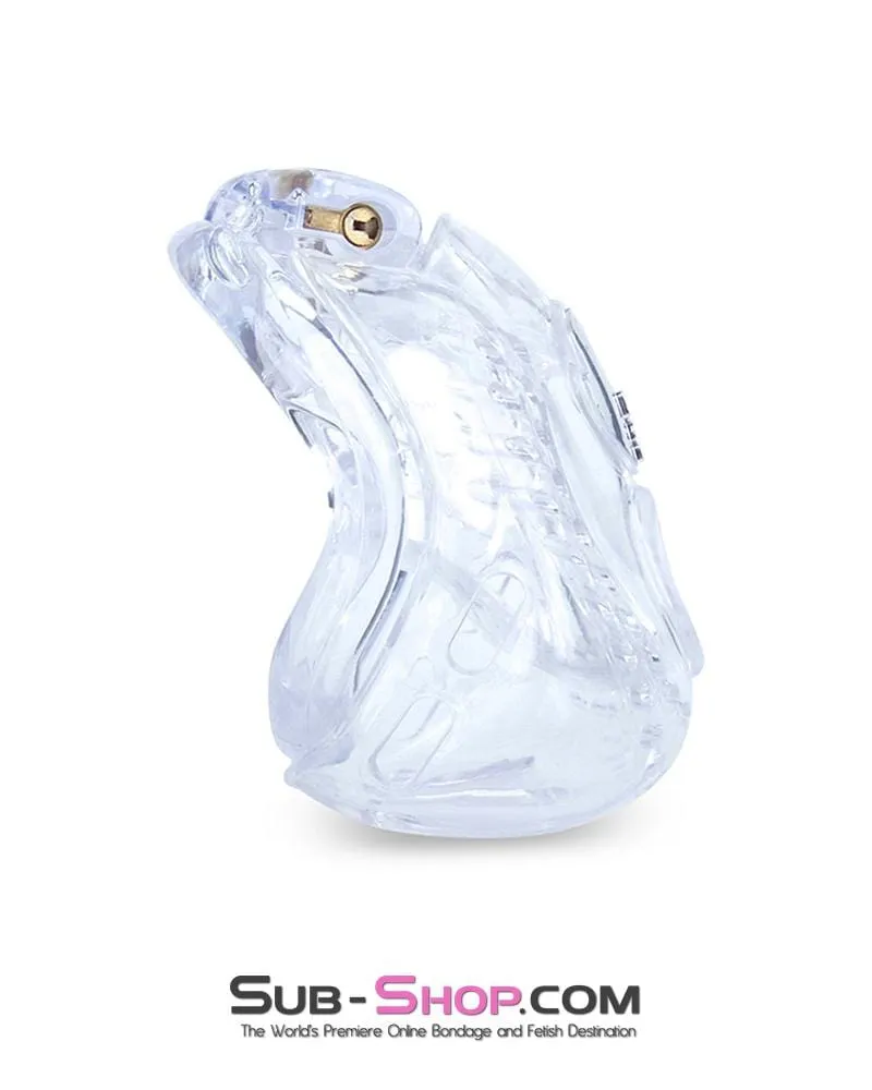 1583AR      Small Dungeon Cage Clear High Security Full Coverage Male Chastity Device - MEGA Deal