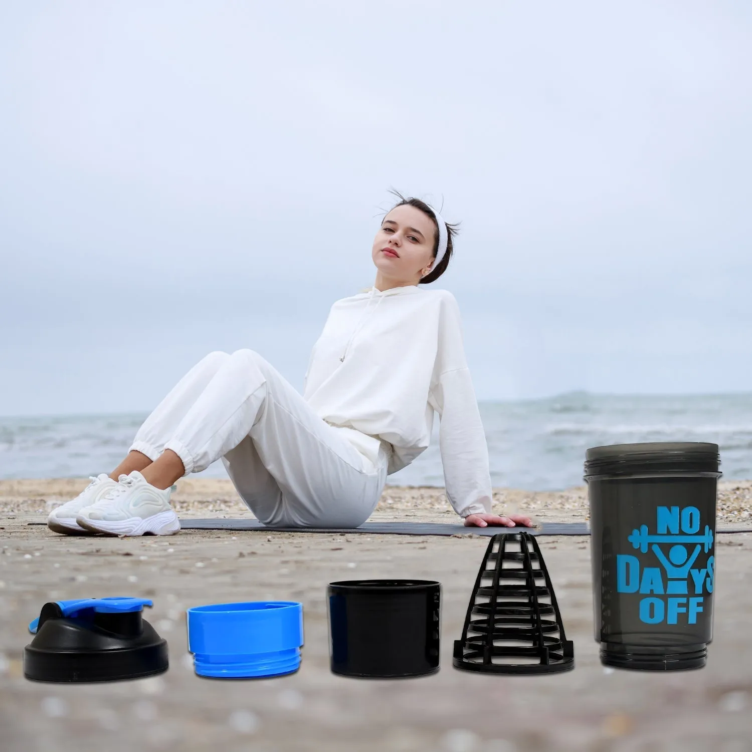 1773 Protein Shaker Bottle|Gym|Water Bottle with 2 Storage Compartment|BPA Free| 500ml