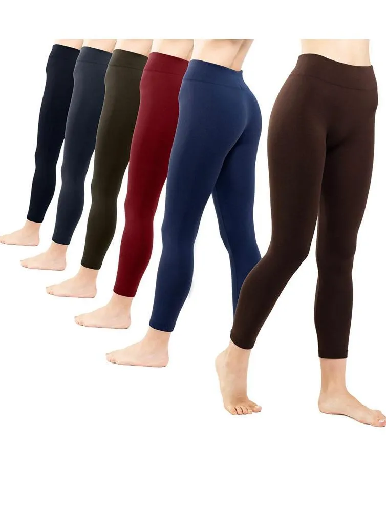 2 Pack Women’s Fleece Lined Leggings High Waist Stretchy warm Leggings one size