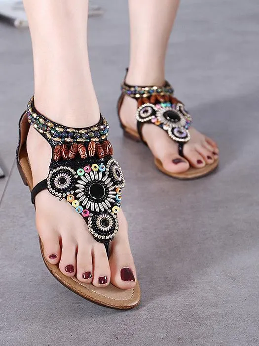 2018 Vintage Bohemia Beach Flat Sandals