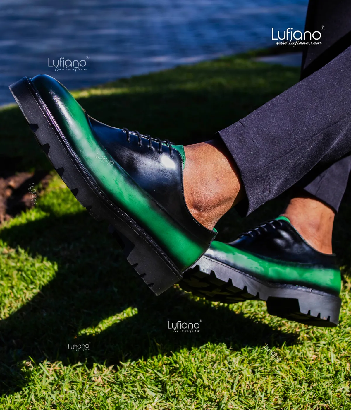 206 - Lufiano Lace Up: Black/Green