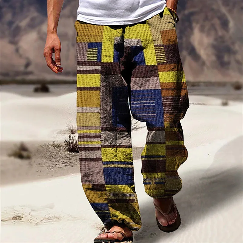 3D Stripe Men's Casual Jogger Pants for Outdoor Activities