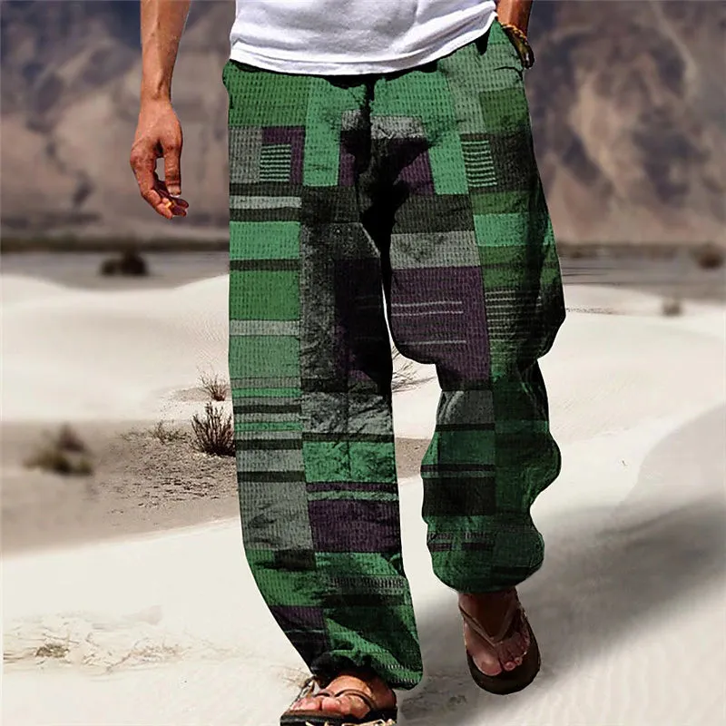 3D Stripe Men's Casual Jogger Pants for Outdoor Activities