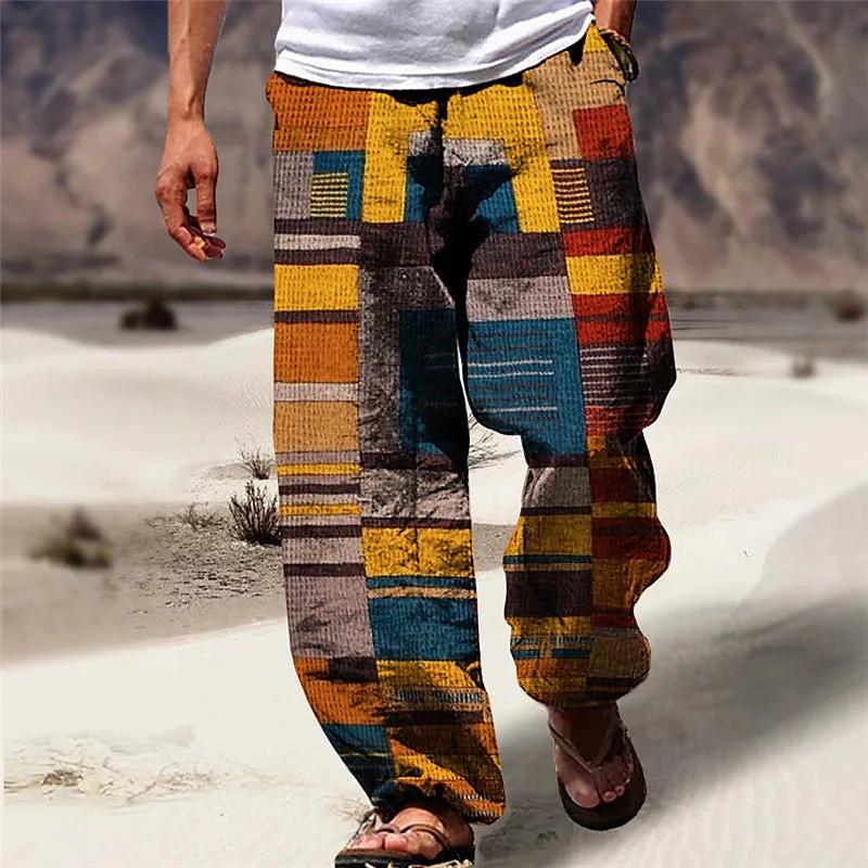 3D Stripe Men's Casual Jogger Pants for Outdoor Activities