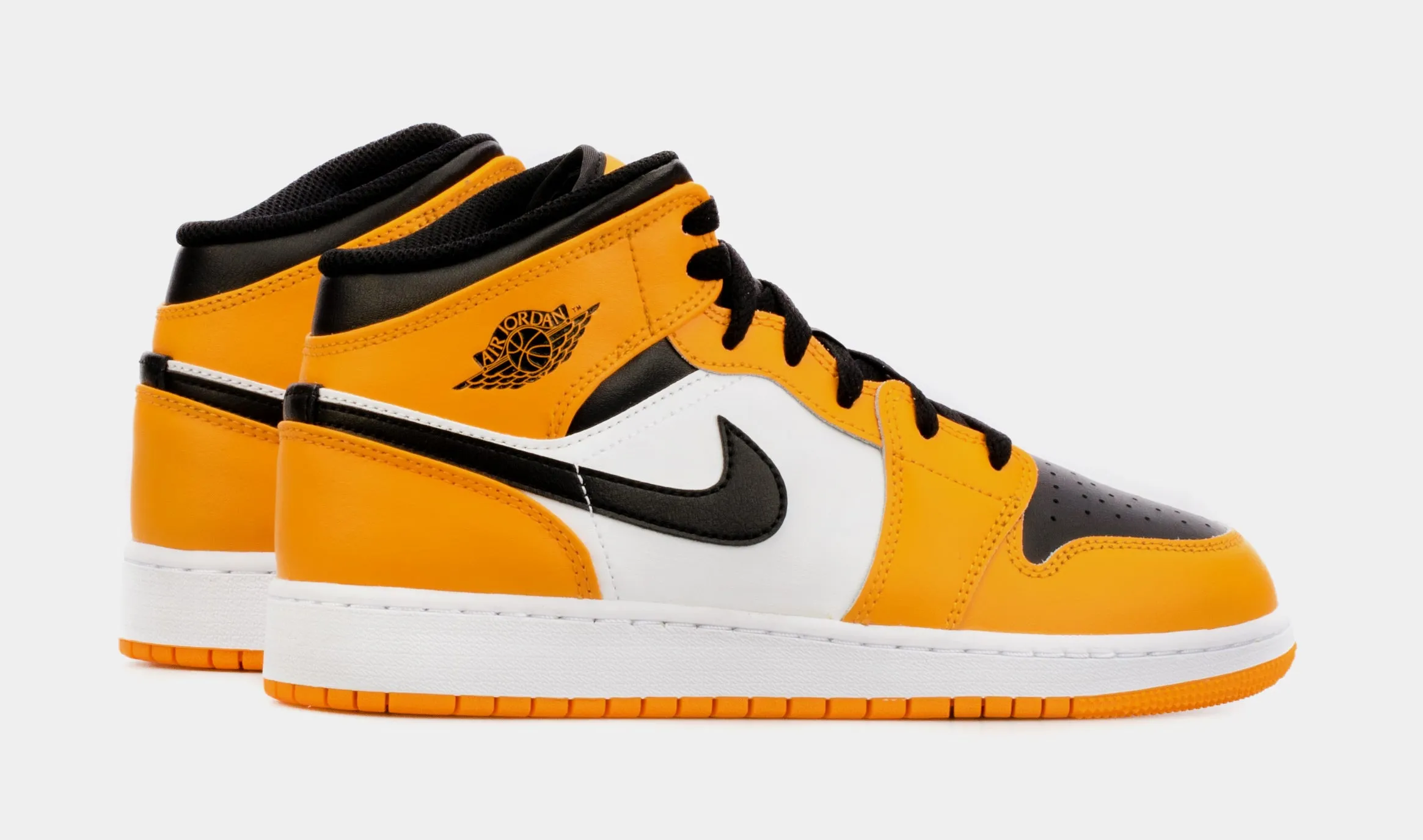 Air Jordan 1 Mid Taxi Grade School Lifestyle Shoes (Yellow/Black)