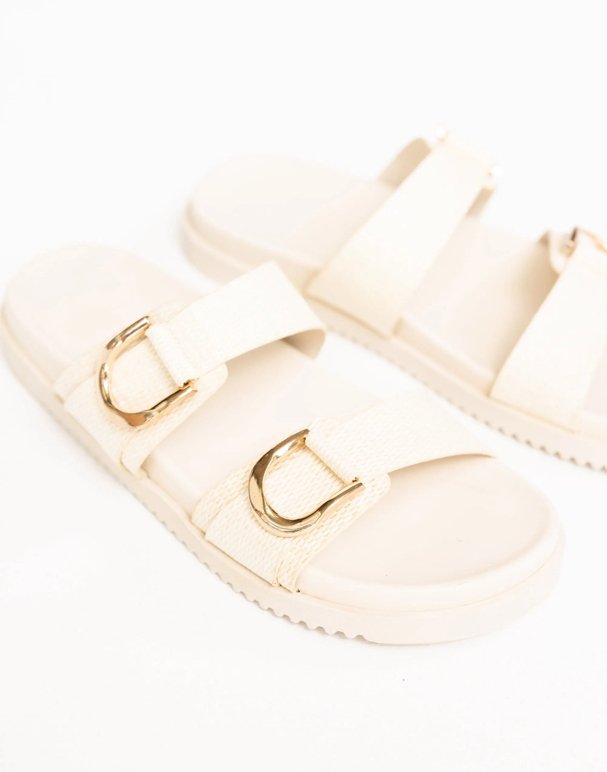 Areli Slides (Cream Raffia) - By Billini