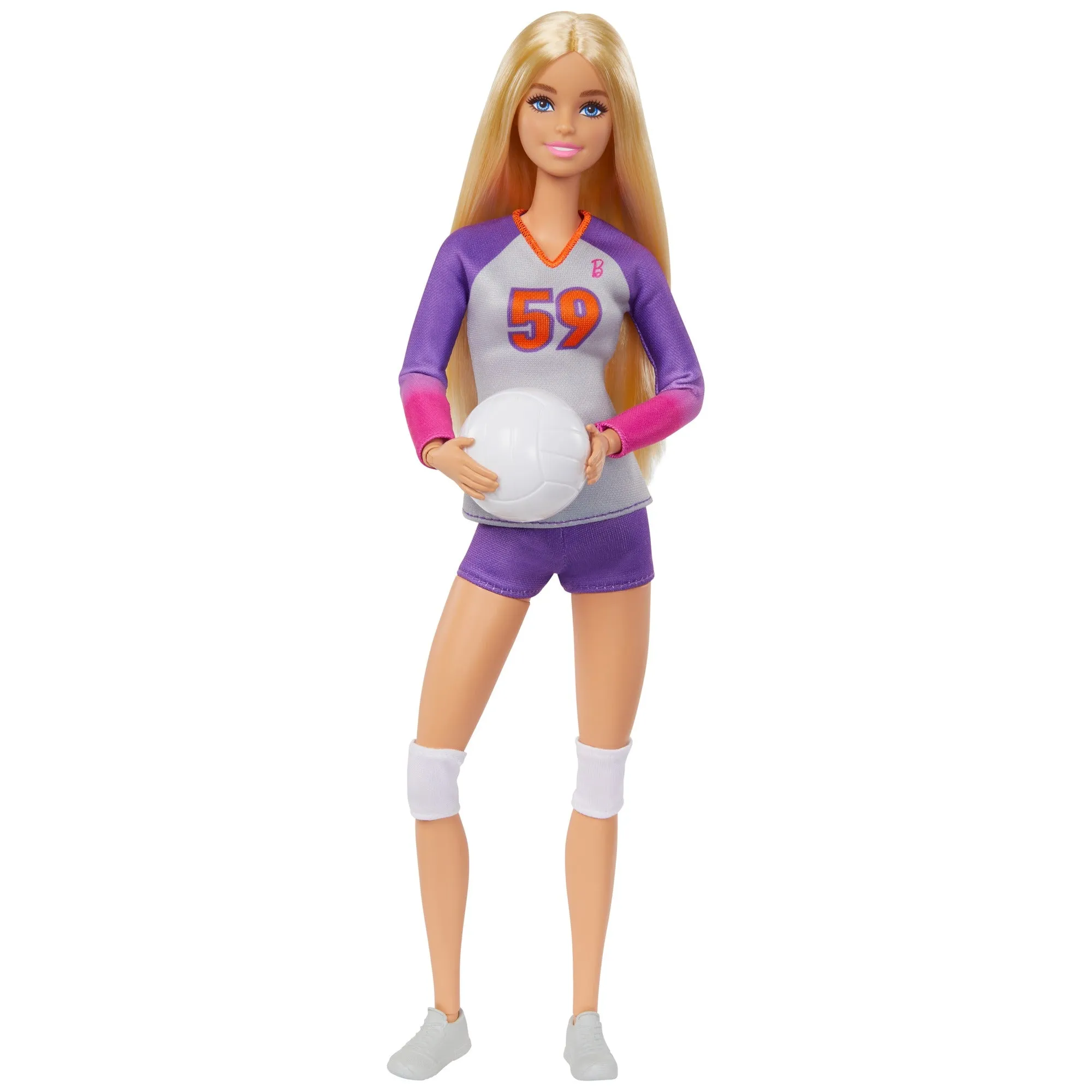 Barbie Made to Move Career Volleyball Player Doll with Uniform and Ball for Kids Ages 3 Years and Up