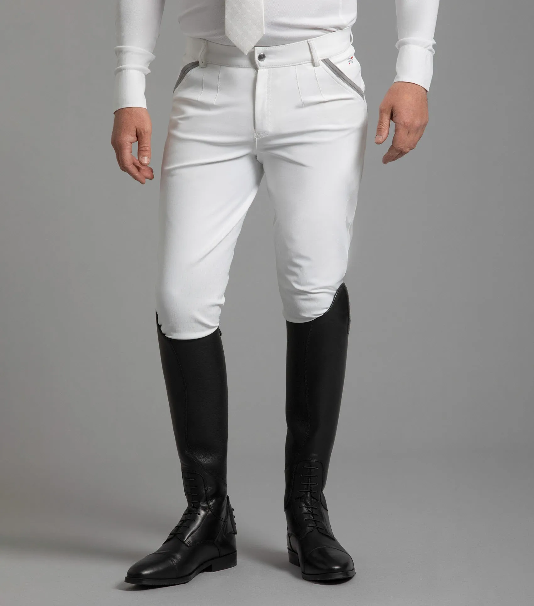 Barusso Men's Gel Knee Competition Breeches White