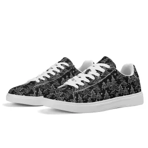 Black and White Trees Adult Lightweight Brand Low Top Leather Shoes