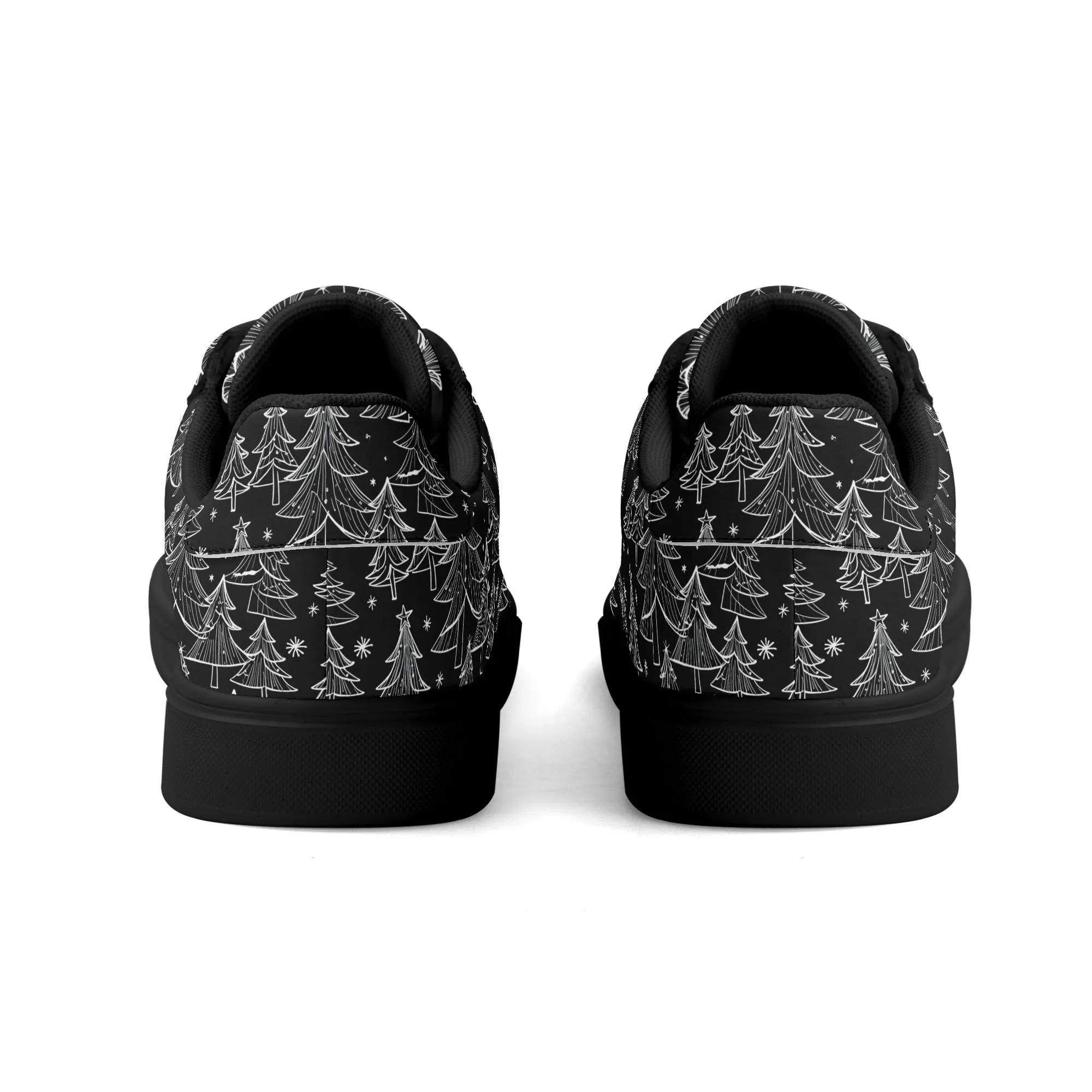 Black and White Trees Adult Lightweight Brand Low Top Leather Shoes