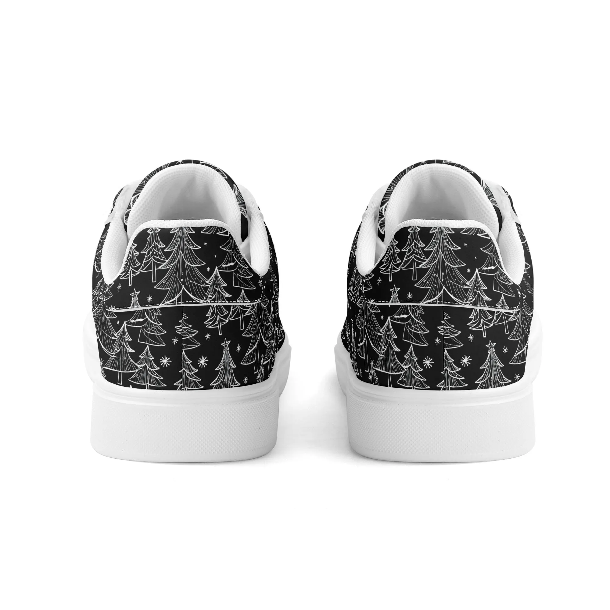 Black and White Trees Adult Lightweight Brand Low Top Leather Shoes