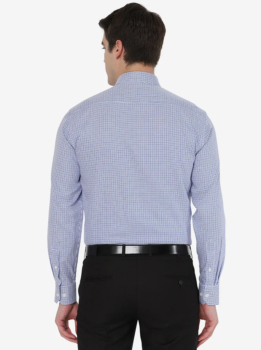 Blue Dobby Regular Fit Formal Shirt | JadeBlue