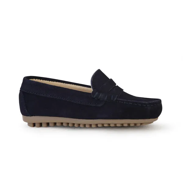 BOYS BLACK SUEDE FORMAL MOCCASIN