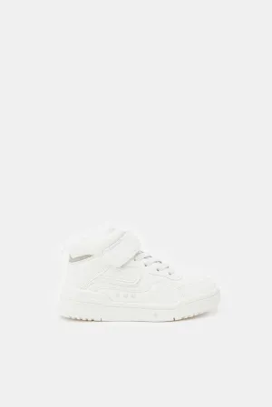 Boys White Color Block High Top Sneakers