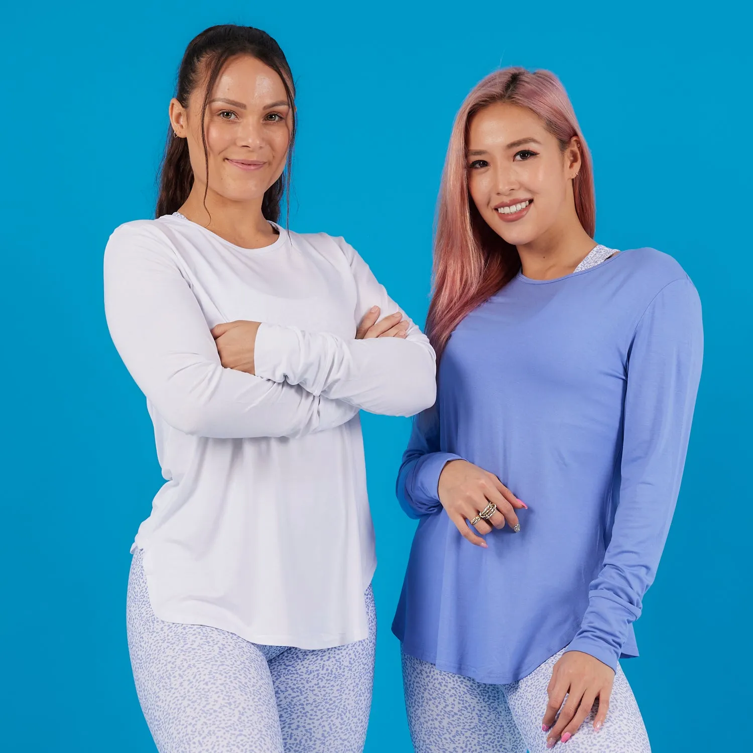 Breathe Long-Sleeve Top in Powder Blue - FINAL SALE