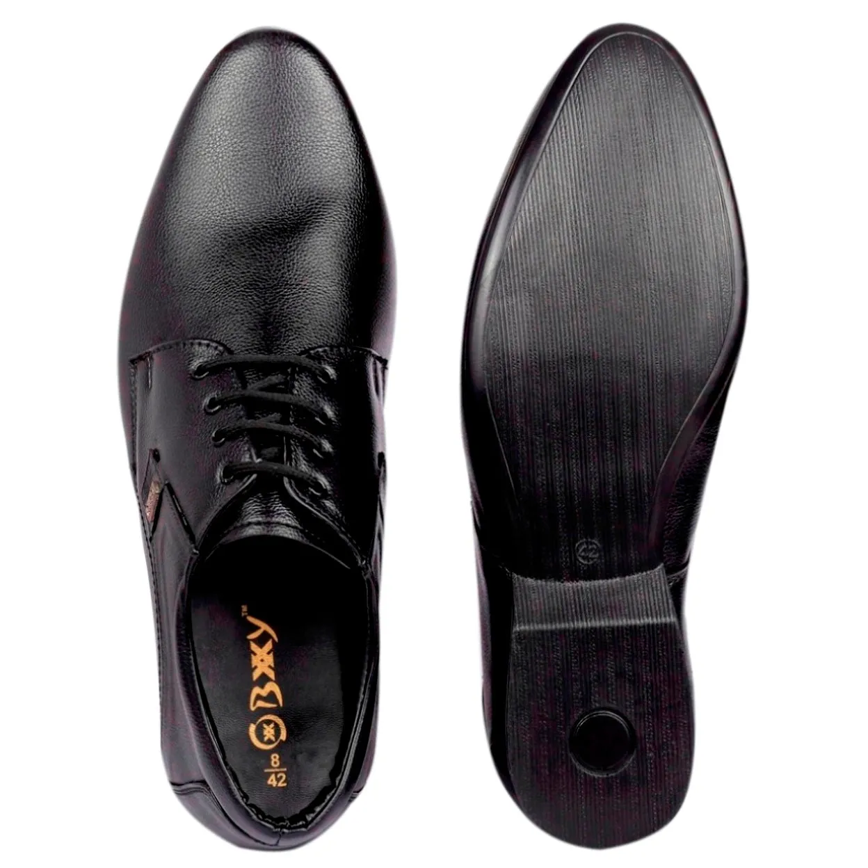 BXXY Men's 3 Inch Height Increasing Office Wear Formal Faux Lace-up Shoes