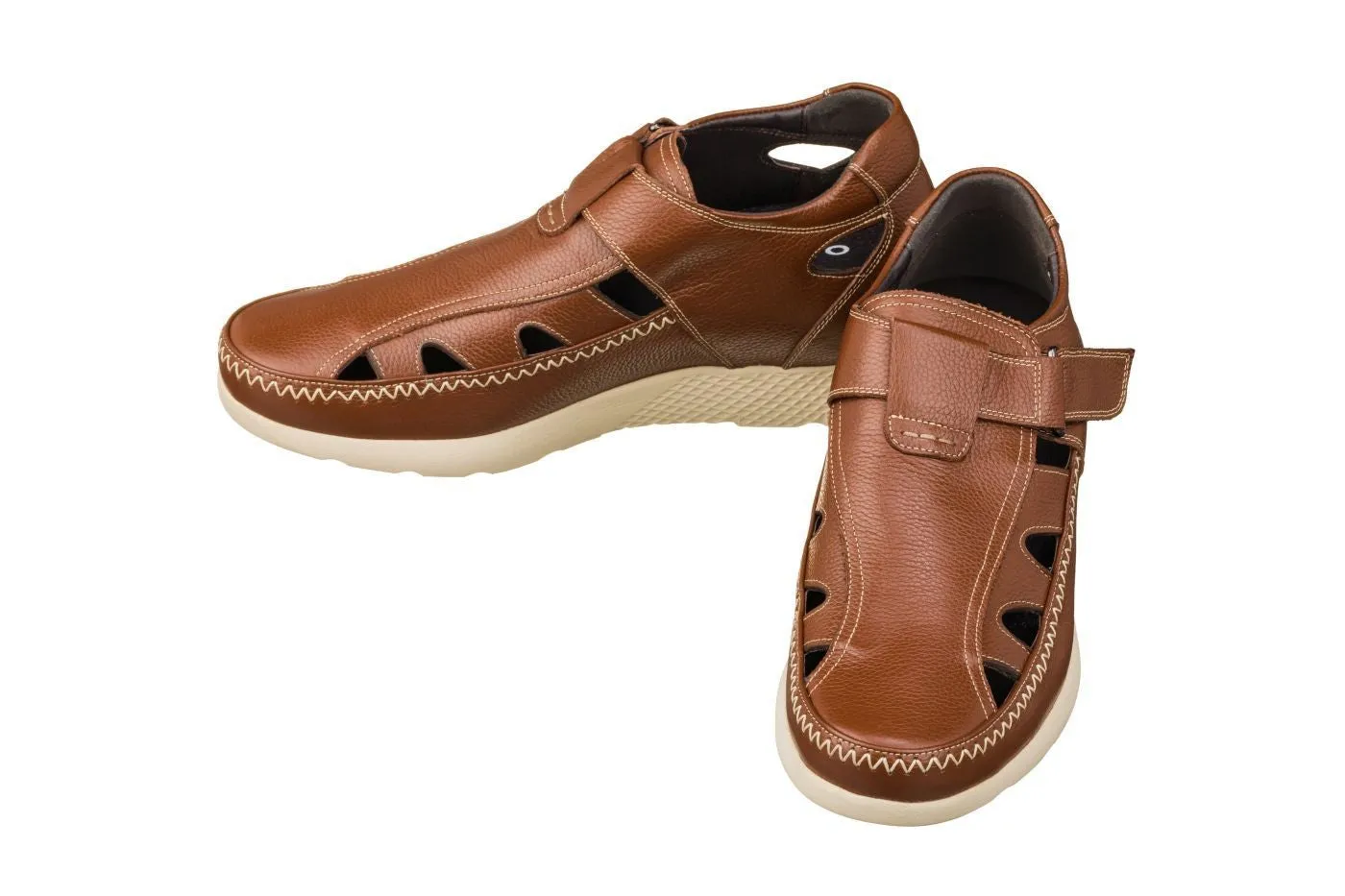 CALTO - K2133 - 2.8 Inches Taller (Brown) - Fisherman Sandal Lightweight