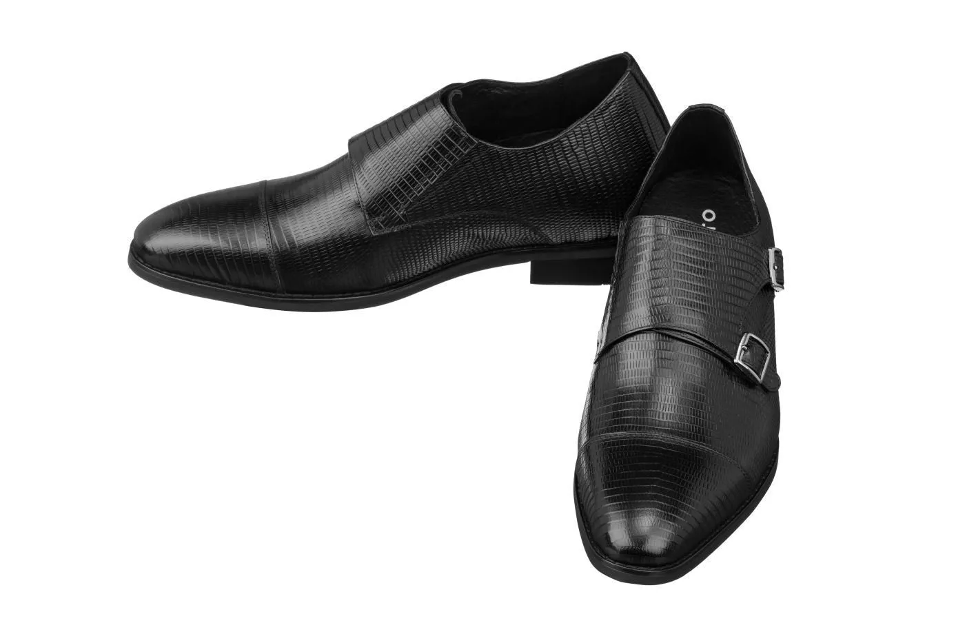 CALTO - K3114 - 2.8 Inches Taller (Black) - Dual Monk Strap