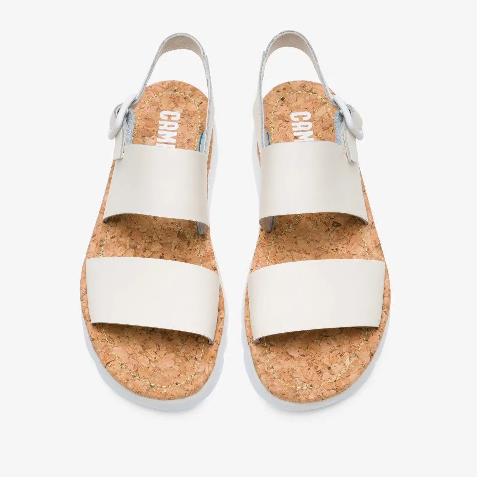 Camper Sandal: White Leather