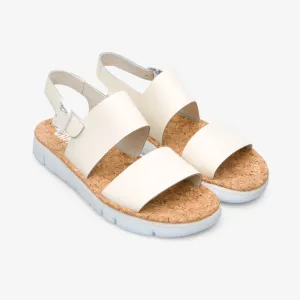 Camper Sandal: White Leather