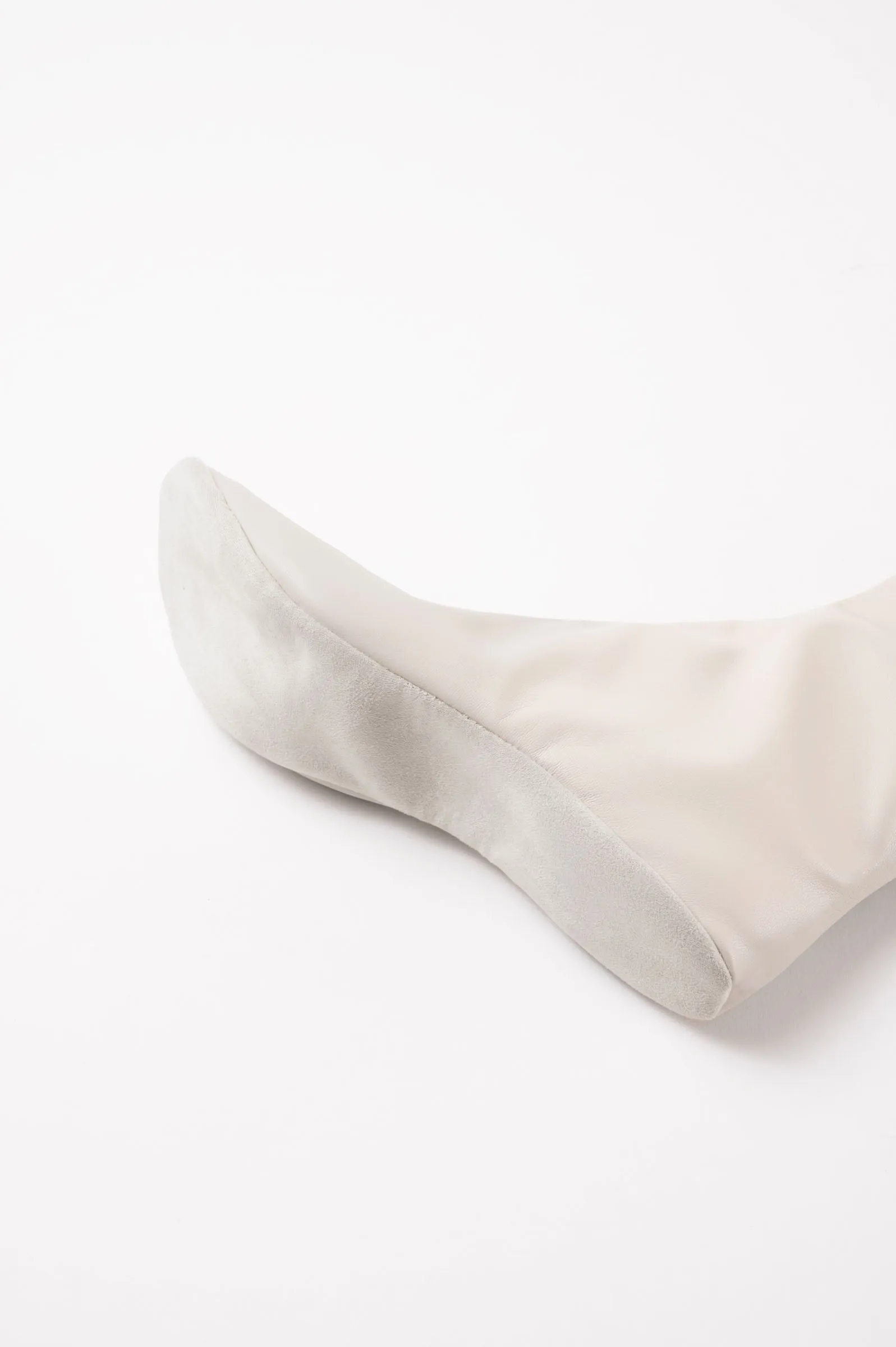 CARLA - White Faux Stretch Leather Socks