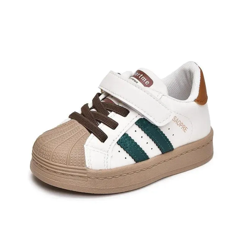 Children's Casual Shoes - Sneakers with Soft Striped Pattern - TSS291