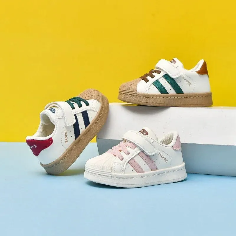 Children's Casual Shoes - Sneakers with Soft Striped Pattern - TSS291