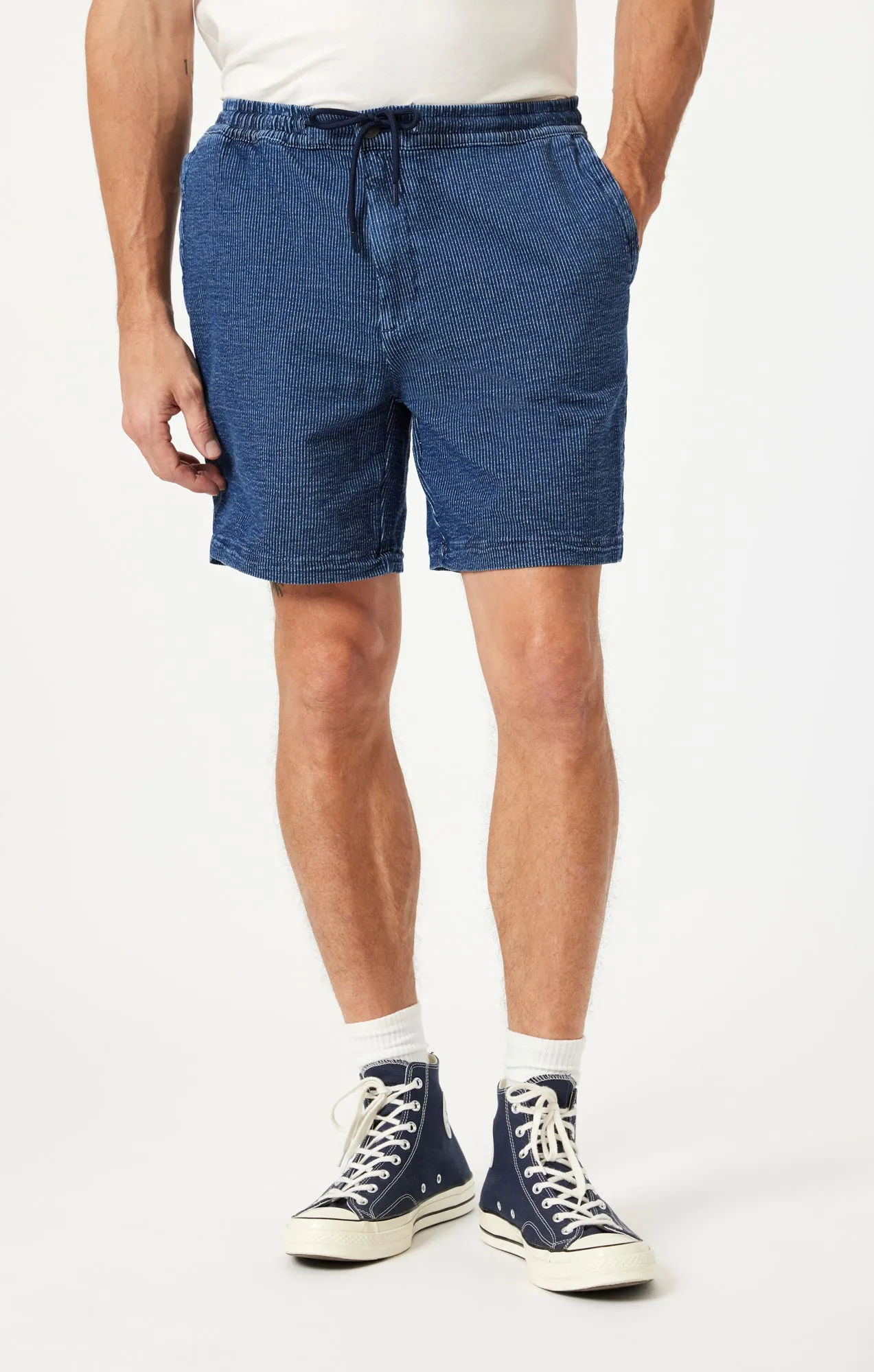 CLINT JOGGER SHORTS IN DARK STRIPE ATHLETIC