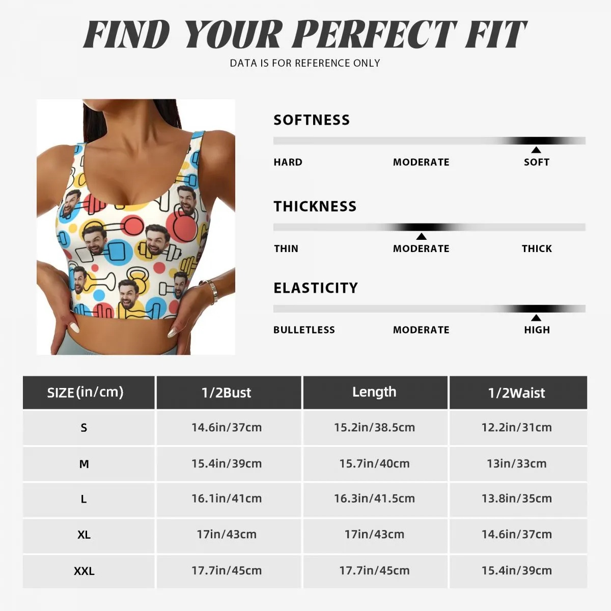 Custom Face Colorful Dots Sports Bra Personalized Women's All Over Print Yoga Sports Bra