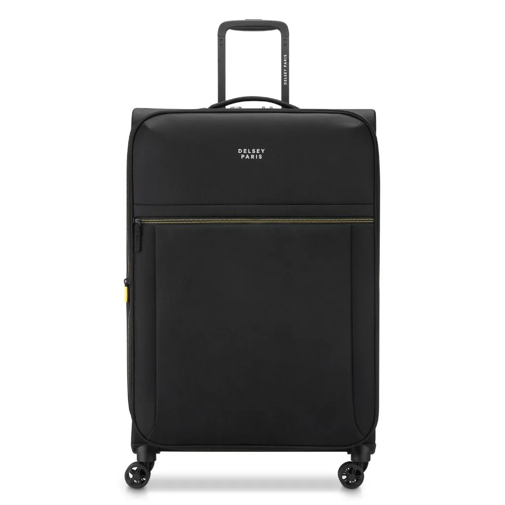 Delsey BROCHANT 3.0 78cm Large Softsided Luggage - Deep Black