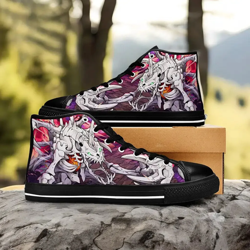 Digimon Adventure Skull Greymon Shoes High Top Sneakers for Kids and Adults