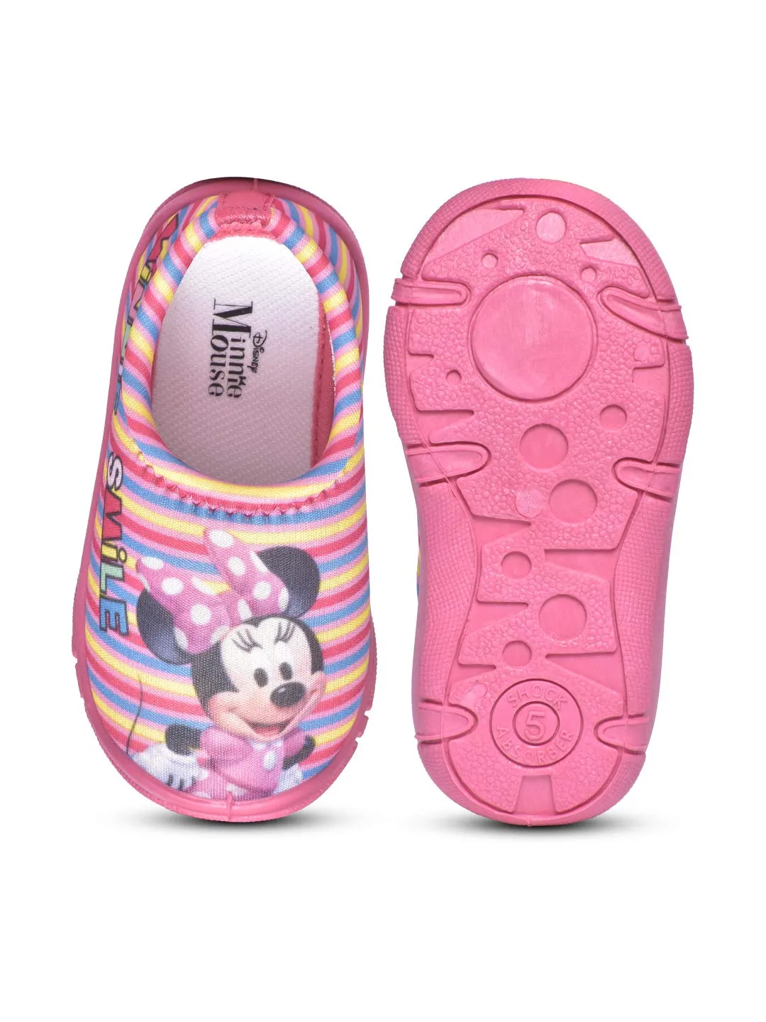 Disney Minnie Kids Girls Lycra Shoes by Toothless Pink Walking Shoes - 5 Kids UK (22 EU) (6 Kids US) (MNPGLS2799-Pink)