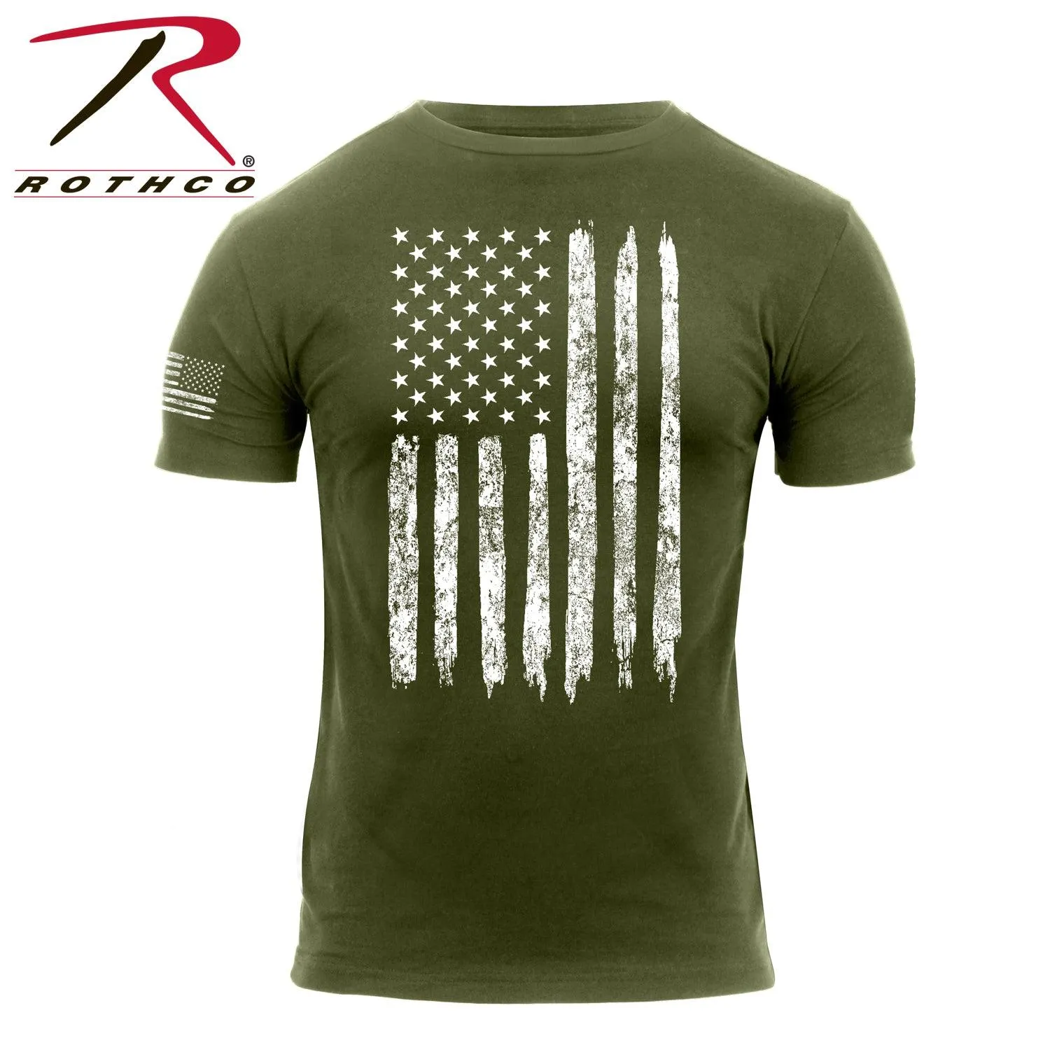 Distressed US Flag Athletic Fit T-Shirt