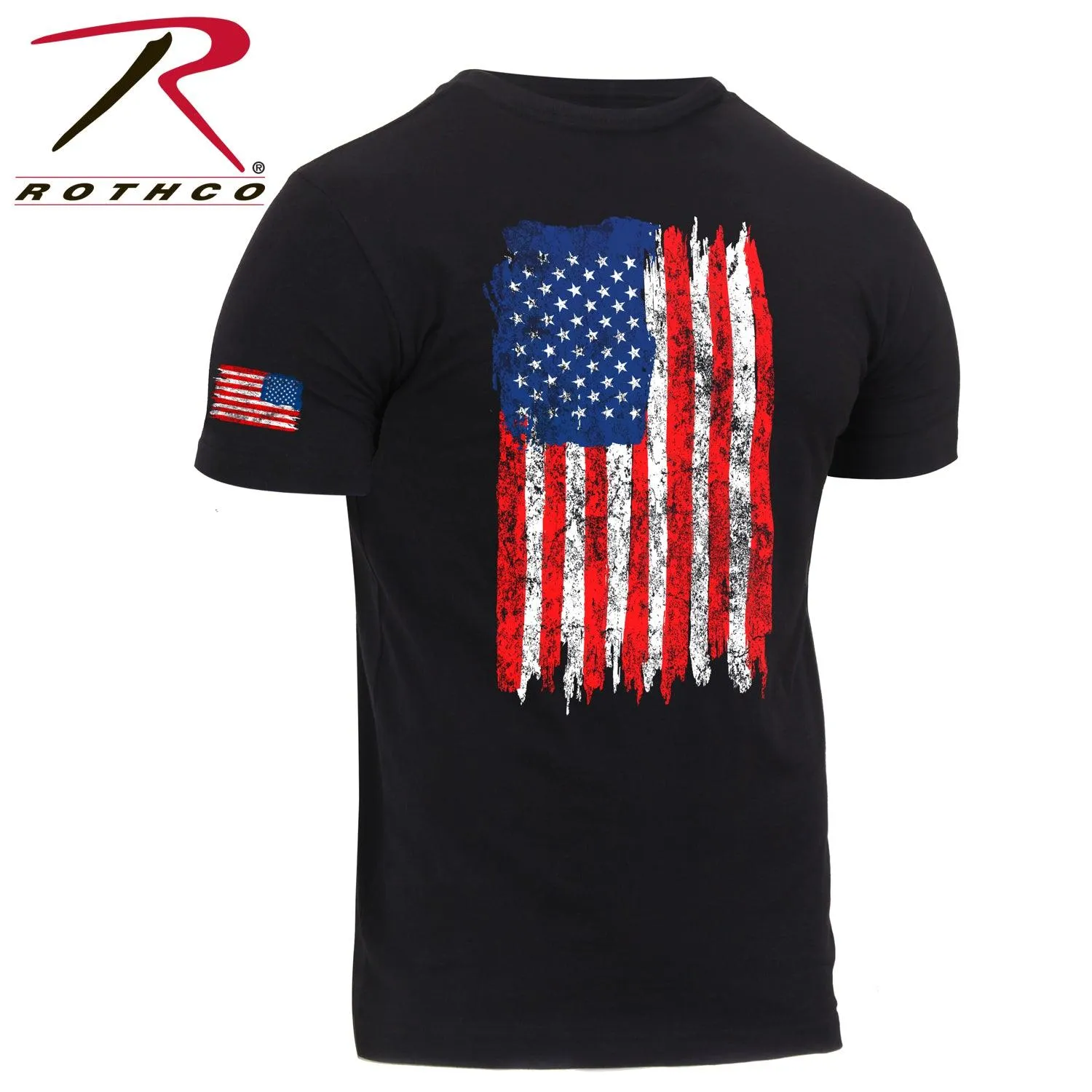 Distressed US Flag Athletic Fit T-Shirt