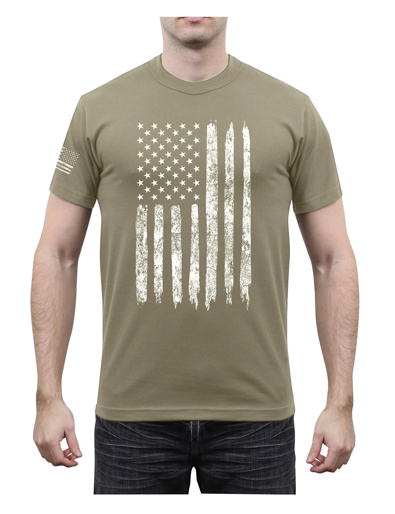 Distressed US Flag Athletic Fit T-Shirt