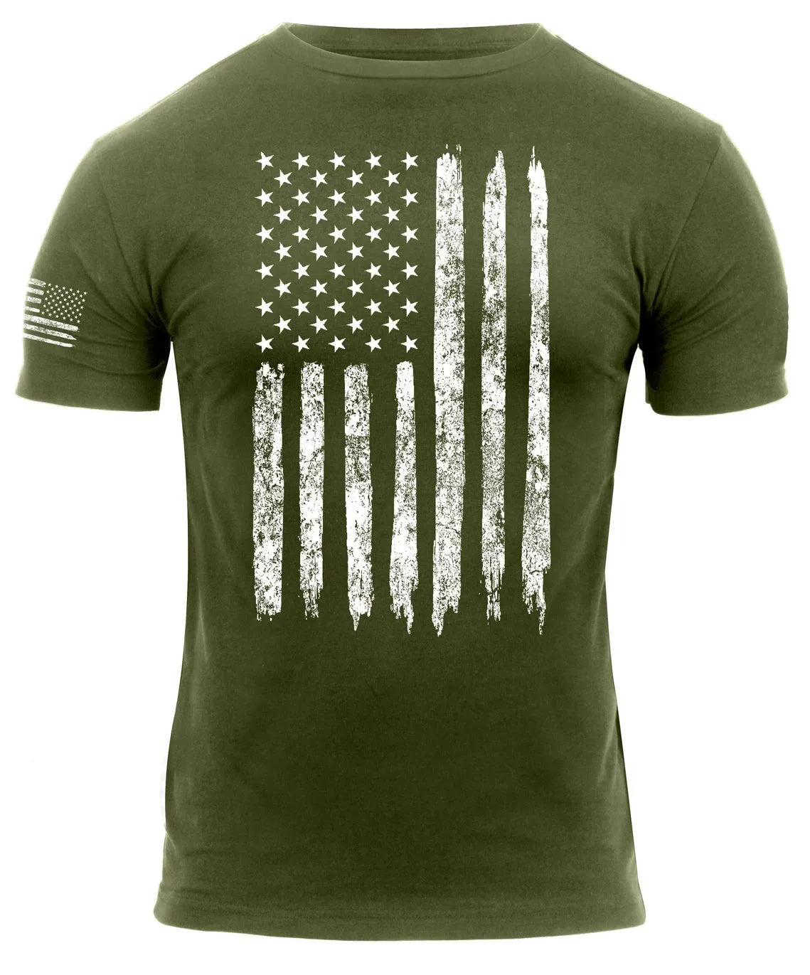 Distressed US Flag Athletic Fit T-Shirt