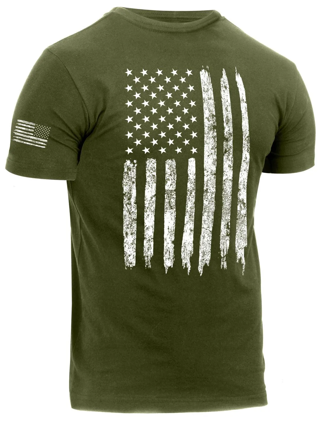 Distressed US Flag Athletic Fit T-Shirt