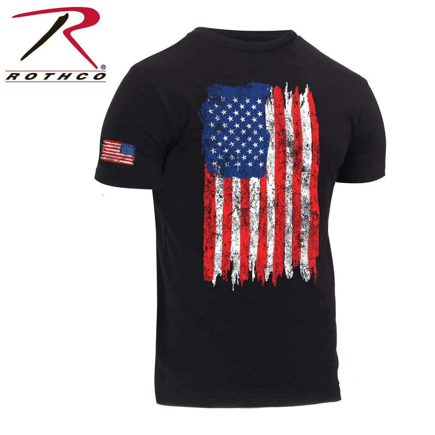 Distressed US Flag Athletic Fit T-Shirt