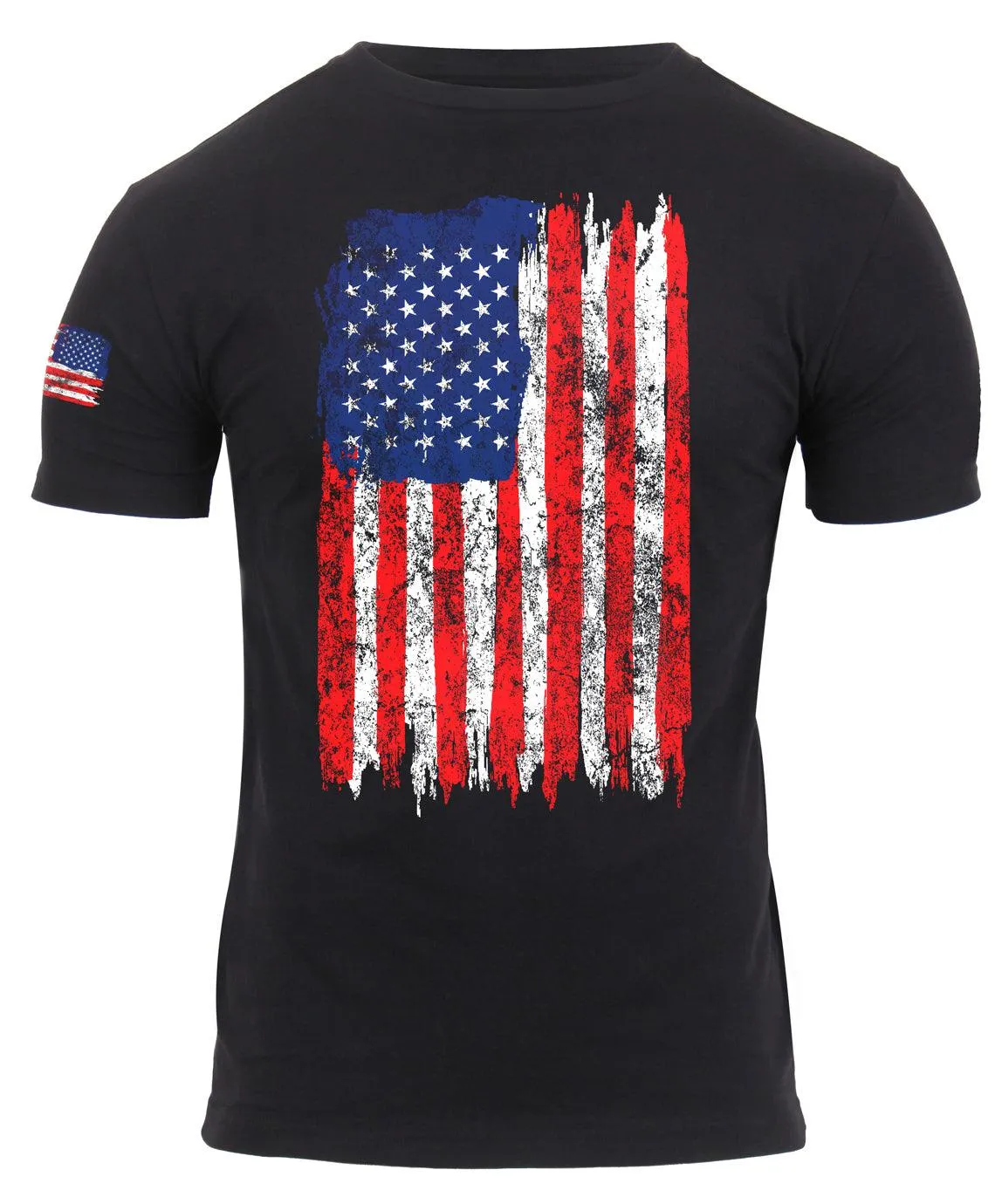 Distressed US Flag Athletic Fit T-Shirt