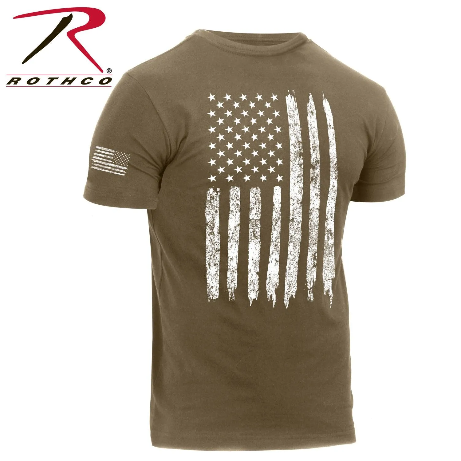 Distressed US Flag Athletic Fit T-Shirt