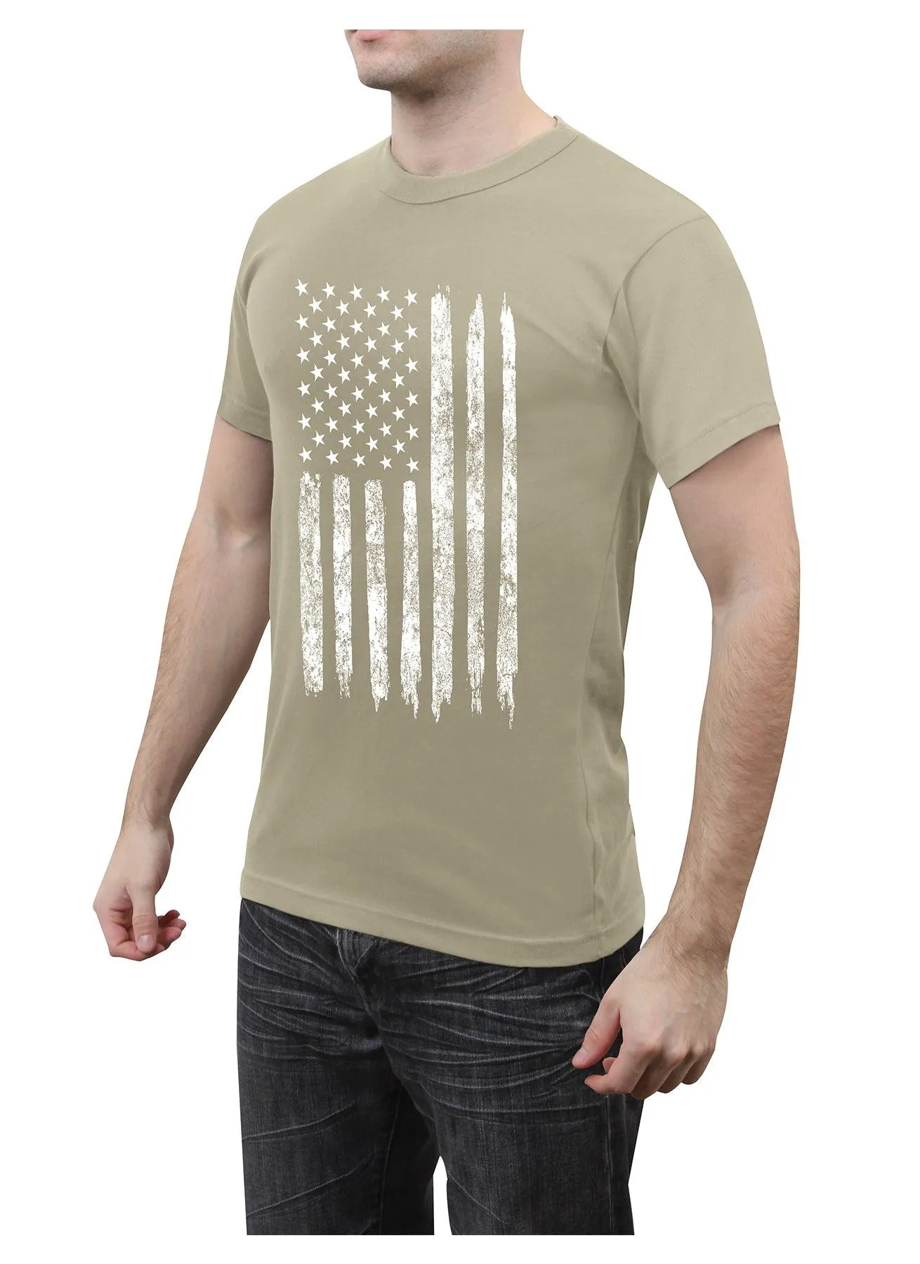 Distressed US Flag Athletic Fit T-Shirt