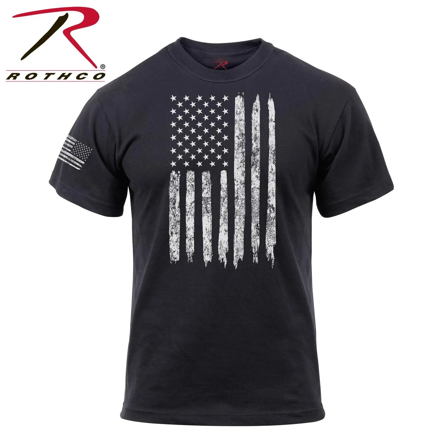 Distressed US Flag Athletic Fit T-Shirt