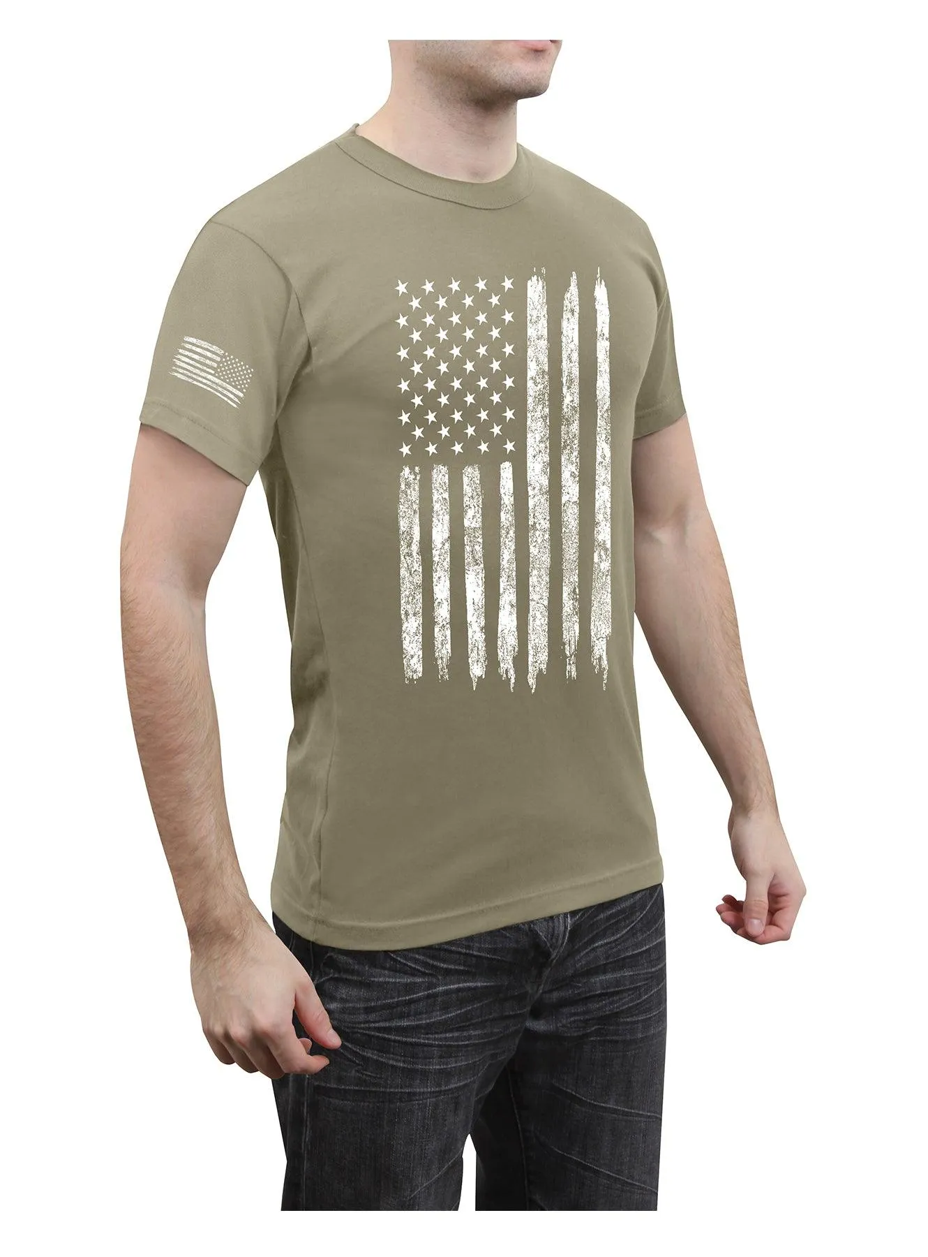 Distressed US Flag Athletic Fit T-Shirt