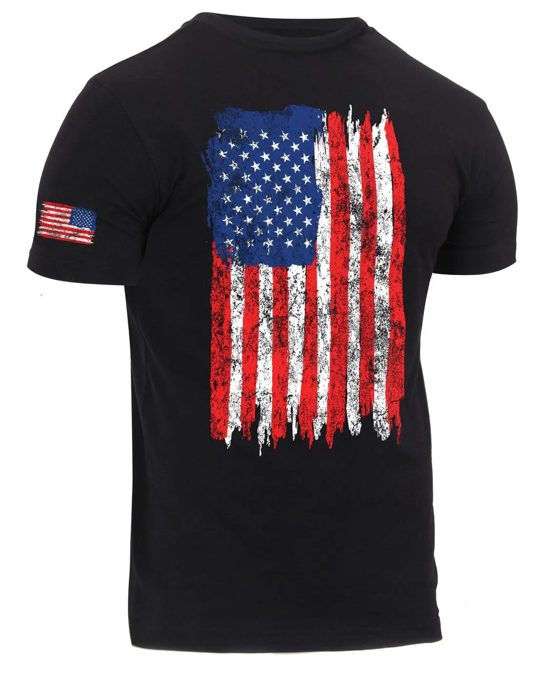 Distressed US Flag Athletic Fit T-Shirt