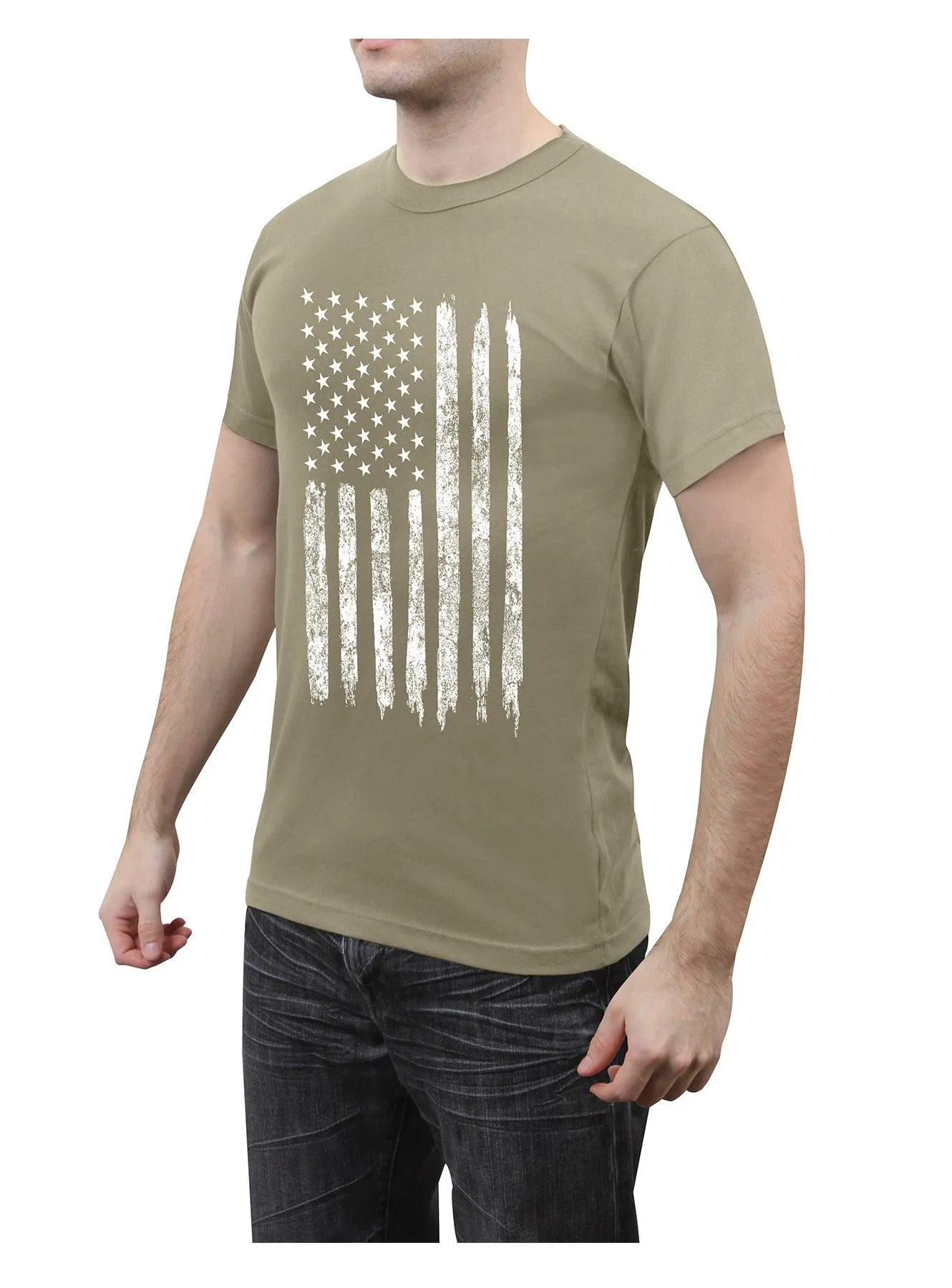 Distressed US Flag Athletic Fit T-Shirt