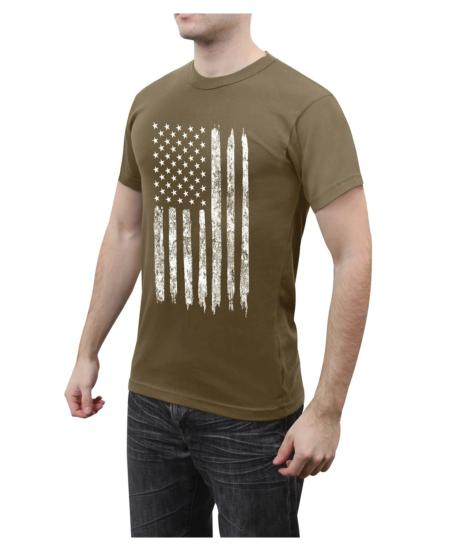 Distressed US Flag Athletic Fit T-Shirt