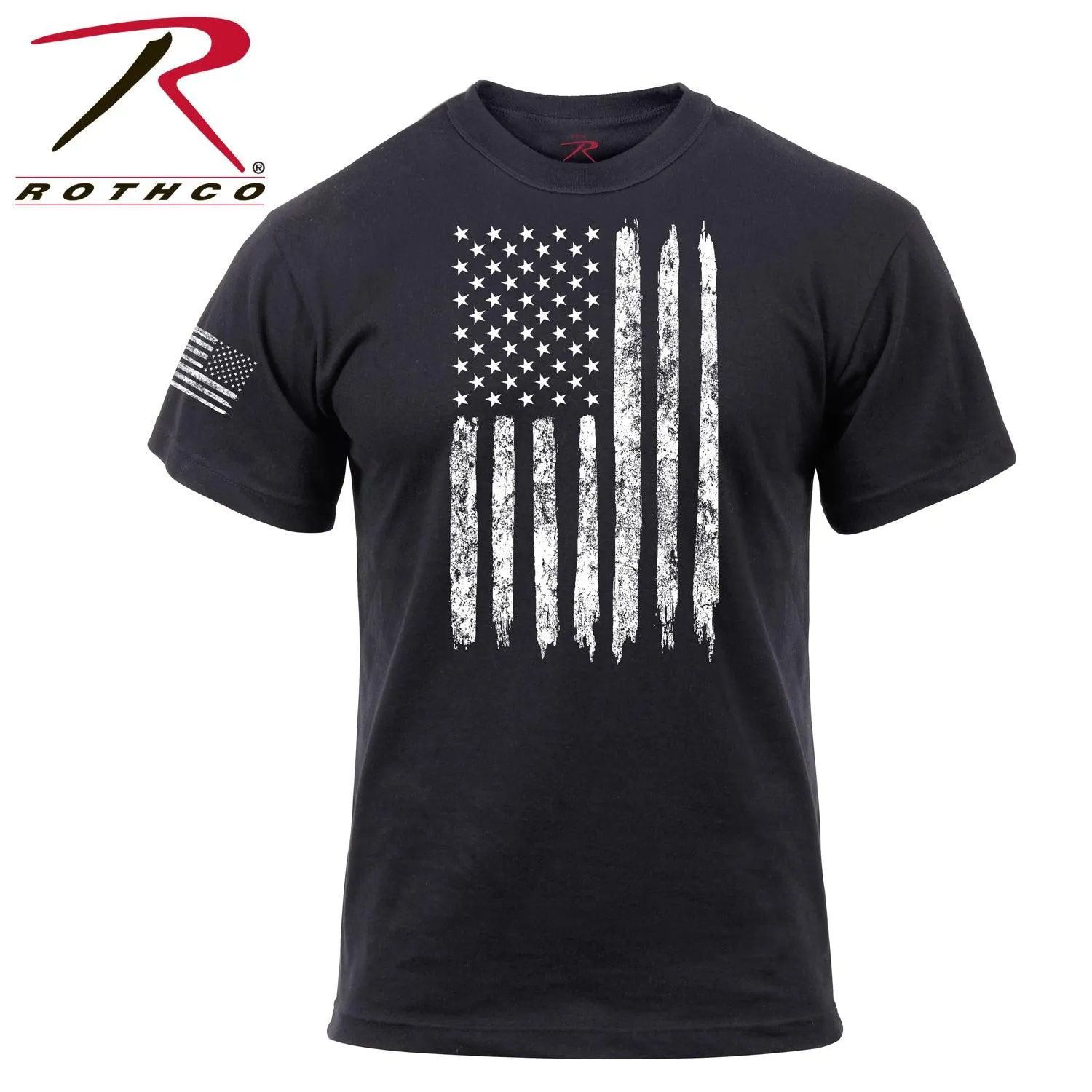 Distressed US Flag Athletic Fit T-Shirt