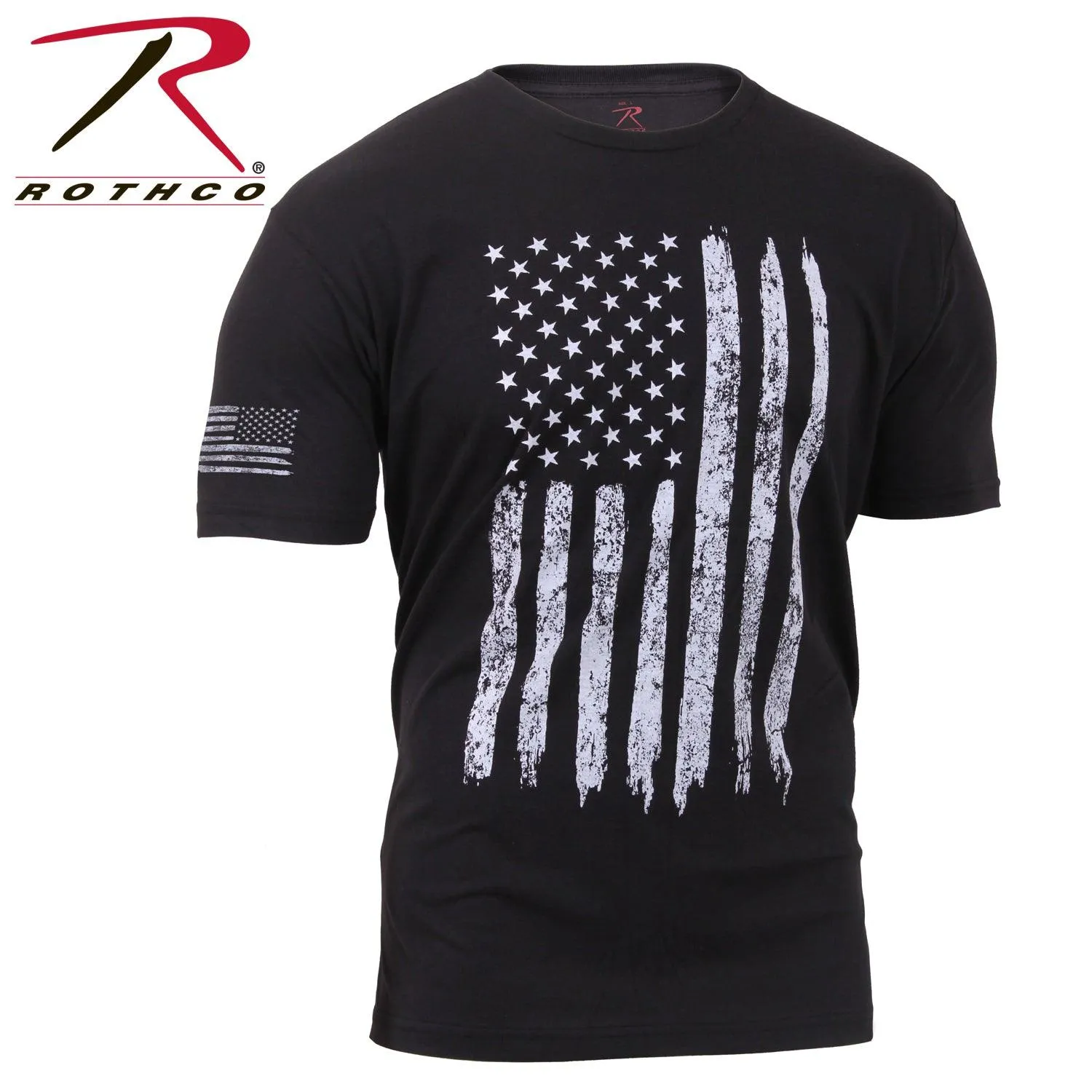 Distressed US Flag Athletic Fit T-Shirt