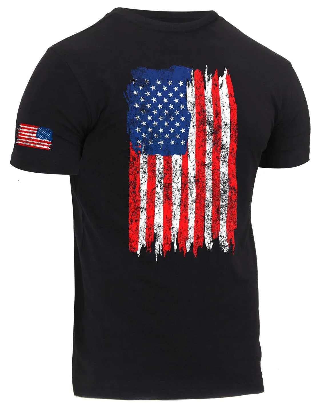 Distressed US Flag Athletic Fit T-Shirt