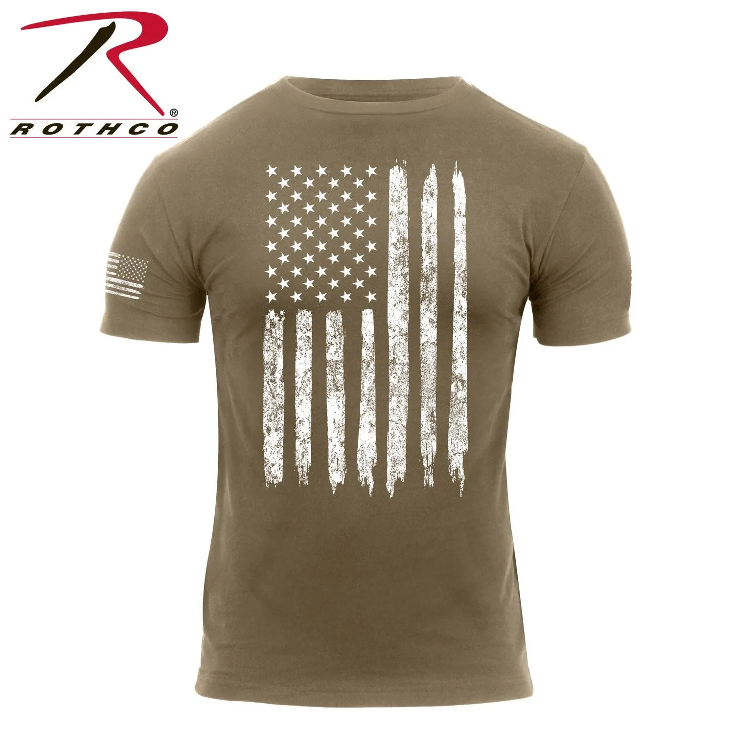 Distressed US Flag Athletic Fit T-Shirt